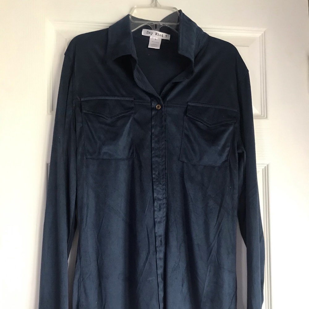 SUPER SOFT suede like Button Up shirt